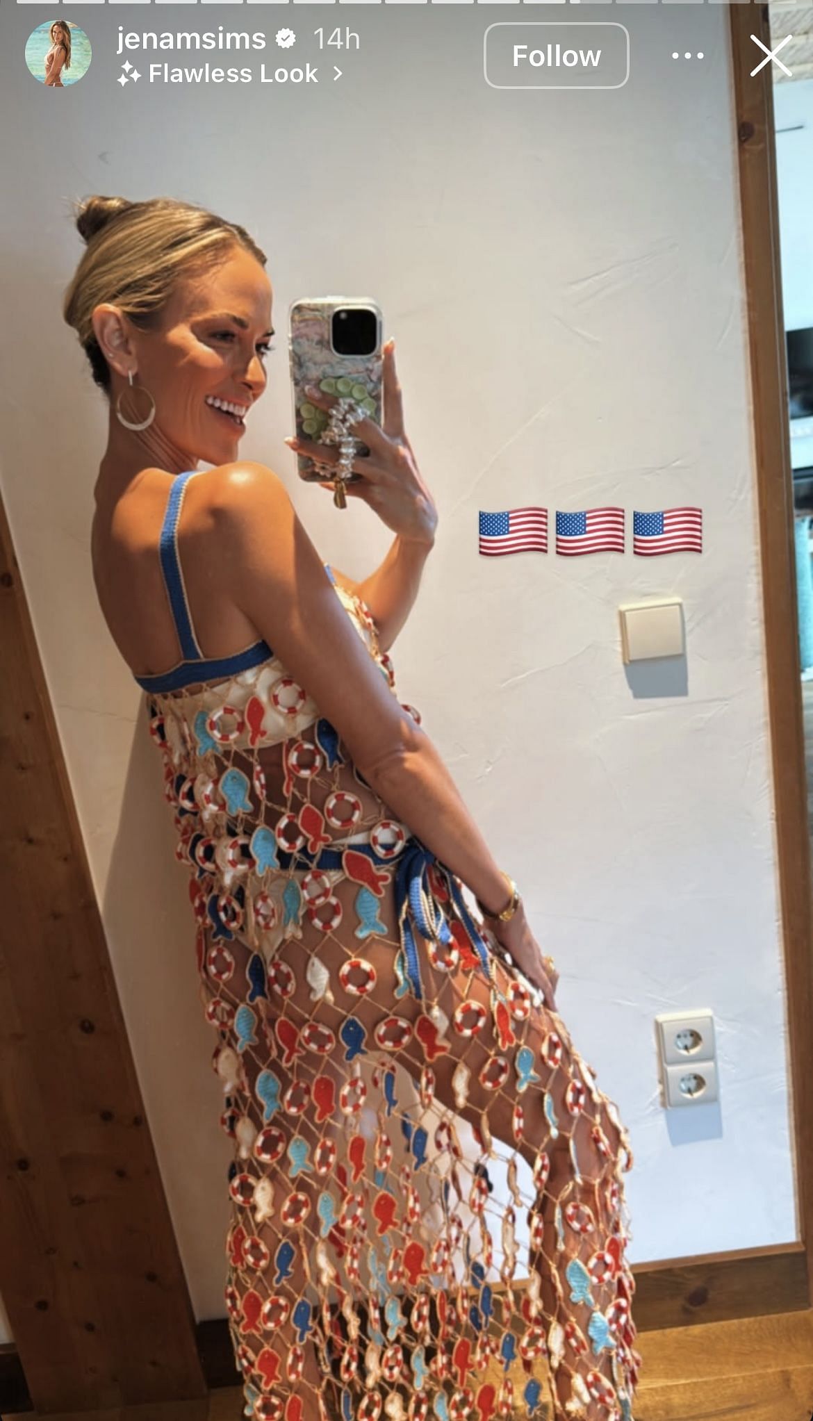 Still taken from Sims' Instagram Story _ Image Source: Instagram/@jenamsims